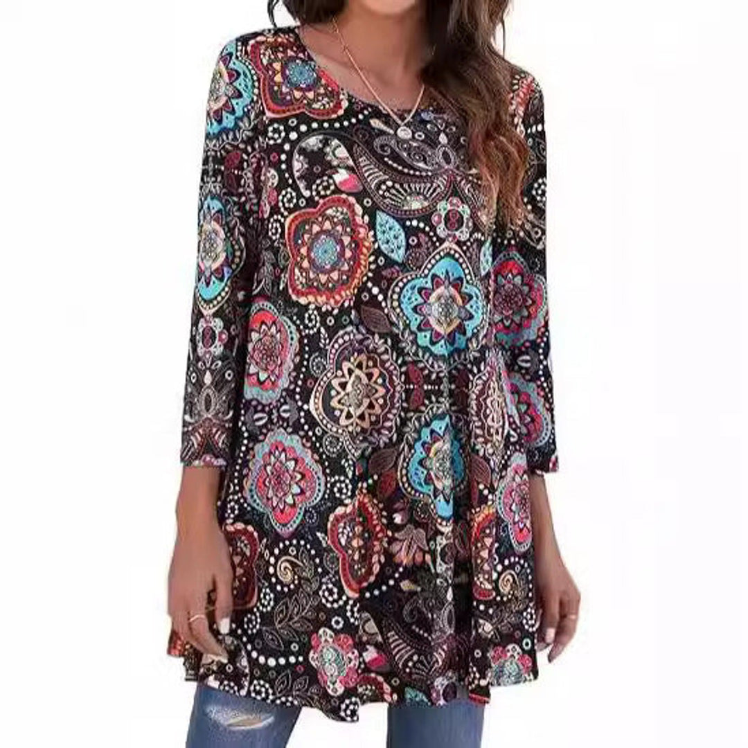 Vivienne | Mandala Tunic Top with an Elegant A-Line Silhouette