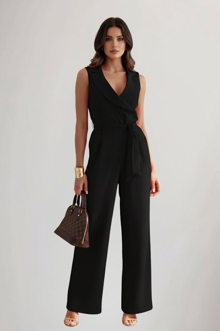 Amelie | Weitbein-Jumpsuit – Eleganter Blazerkragen für Damen
