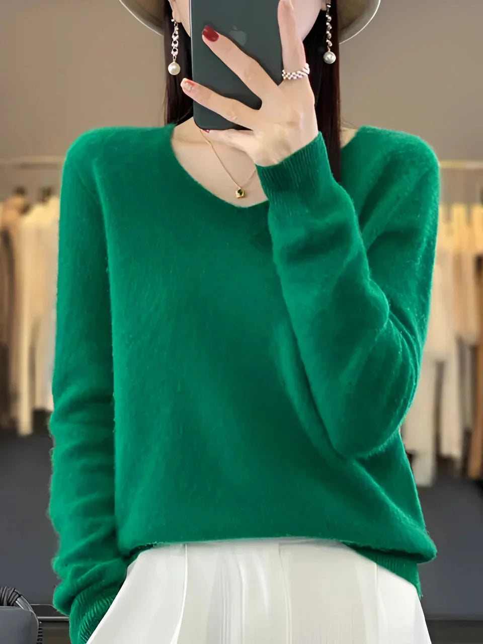 Isabella | Cashmere Sweater – Luxuriöser V-Ausschnitt für Frauen