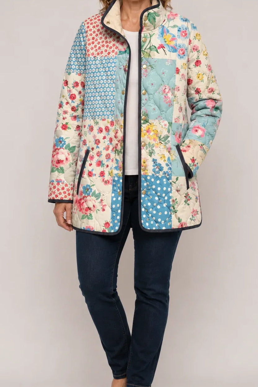Wearbella | Floral Print Quilted Puffer Jacket für Frauen