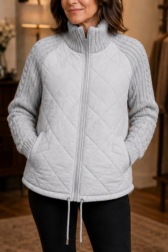 Knitpuff | Quilted Patchwork Puffer Jacket – Stylisch und Warm für Die Wintertage