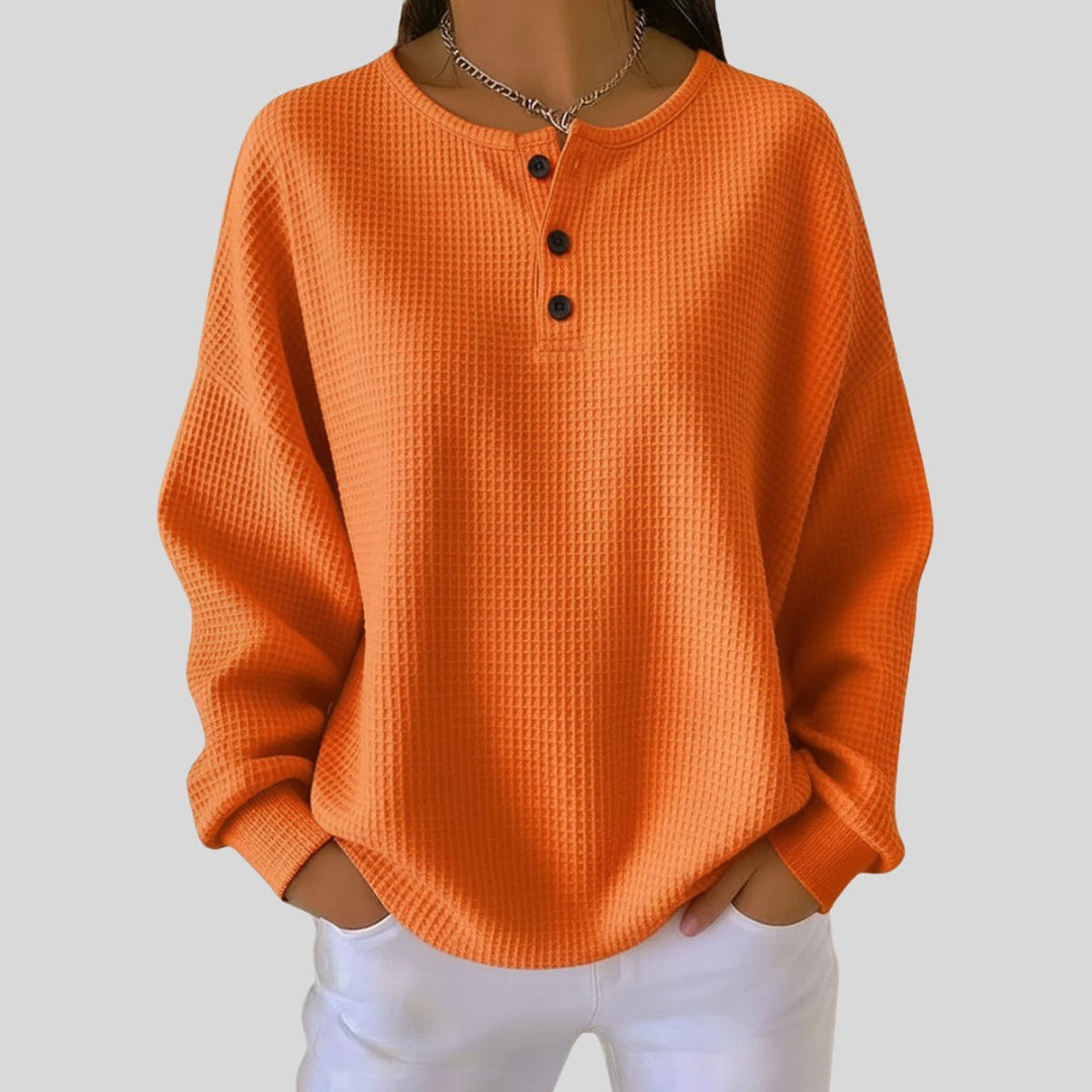 Elisabeth | Waffelstrick Pullover – Lässig Oversize Stil für Damen