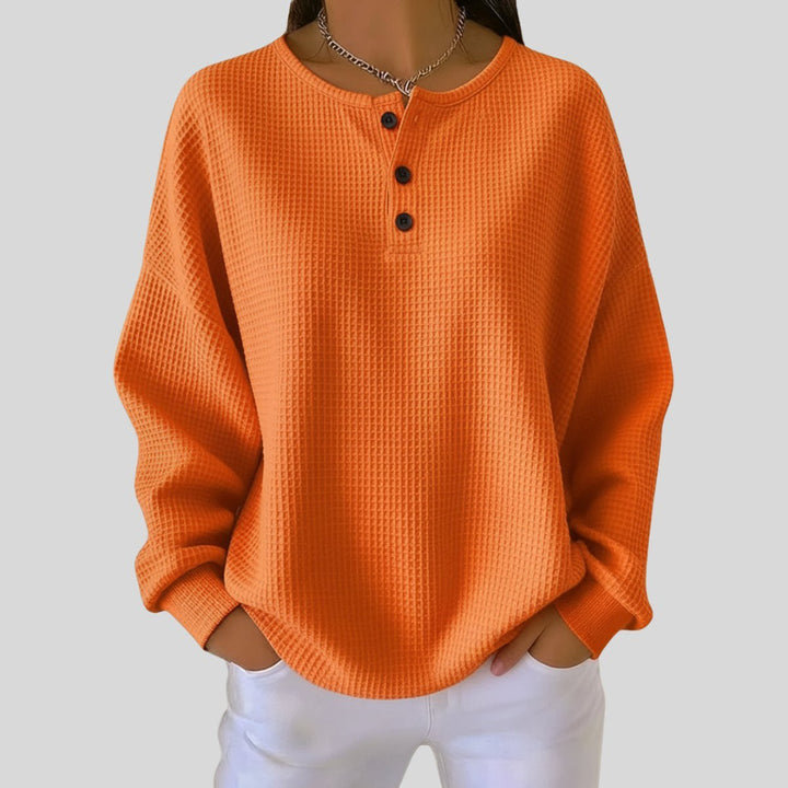Elisabeth | Waffelstrick Pullover – Lässig Oversize Stil für Damen