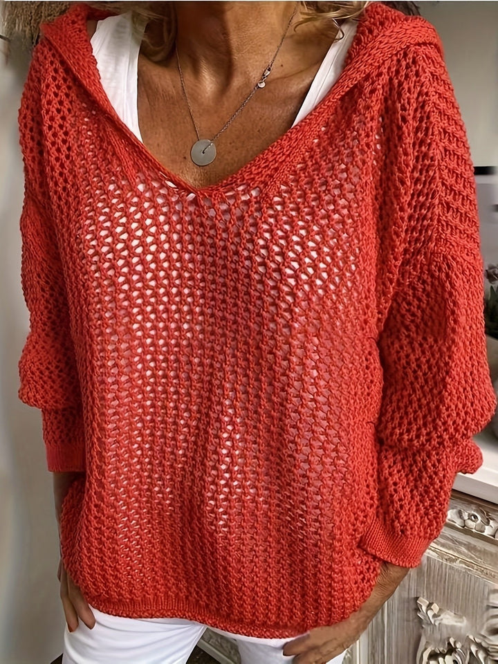Delaney | Offener Strickpullover mit Kapuze