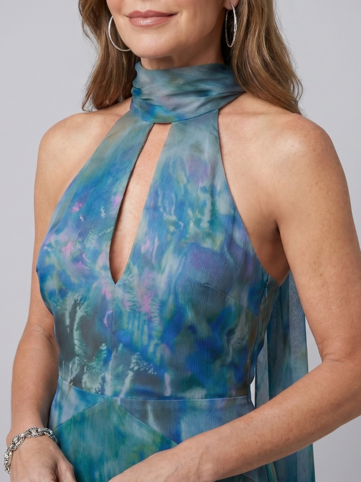 Juniper | Keyhole Halter Maxi Dress – Elegante Silhouette für Frauen