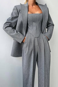 Elena | Elegantes Dreiteiliges Zweireiher-Blazer-Set Für Damen
