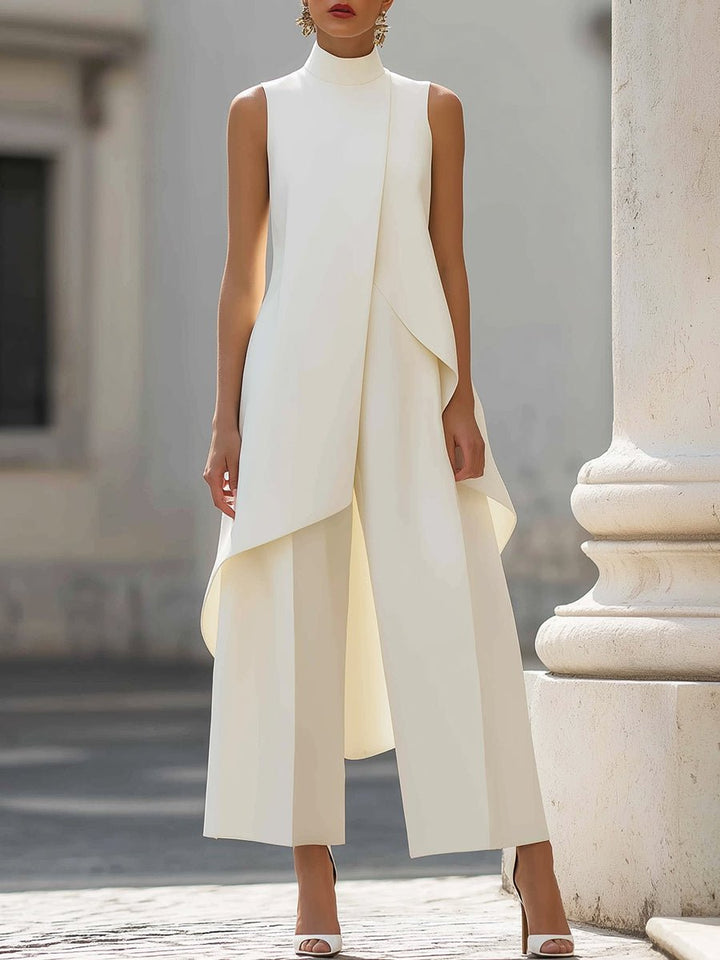 Annika | Asymmetrisches Zweiteiler-Set – Hoher Kragen für Damen