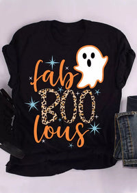 Katharina | Geistergrafik Leoparden-Akzent Halloween-T-Shirt