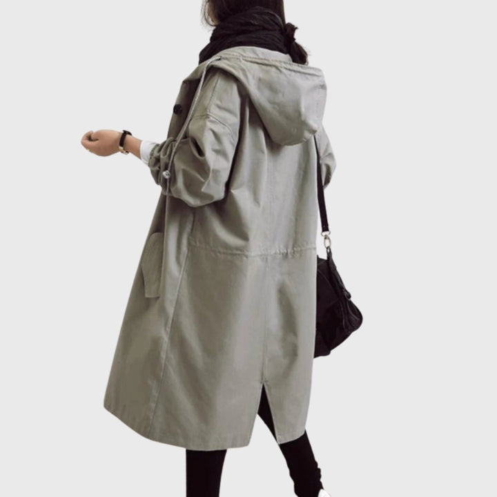 Ruby | Water-Repellent Hooded Trench Coat with a Long Silhouette
