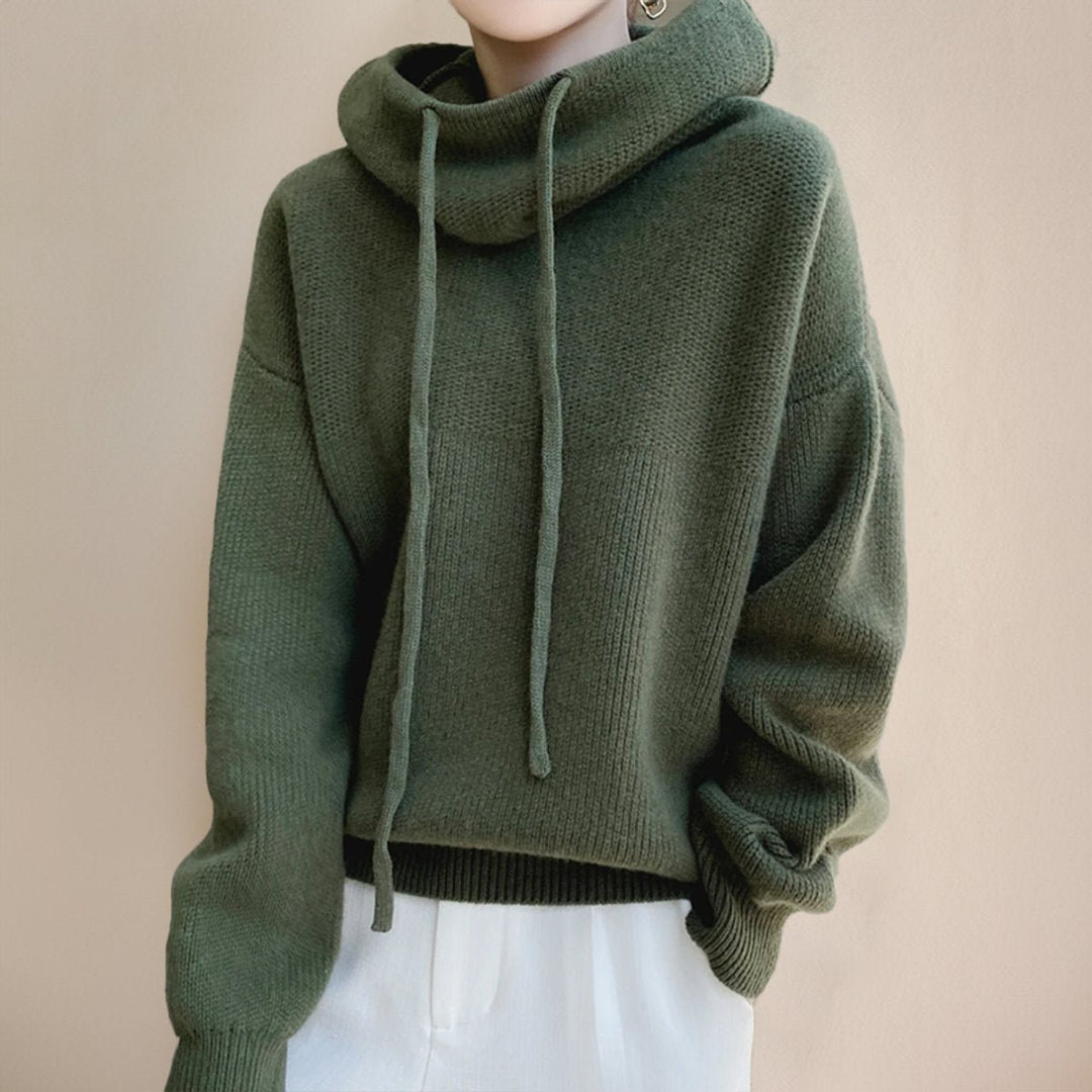 Elfriede | Oversize Strick-Turtleneck Sweater mit Kapuze