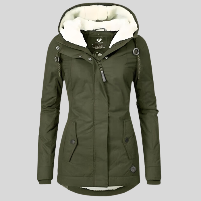 Christin | Wasserdichte Lange Jacke mit Kapuze