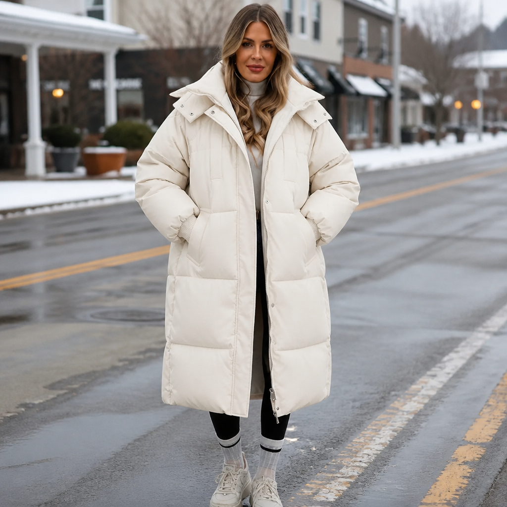 Wearbella | Long Hooded Puffer Coat – Eleganter Wintermantel für Frauen