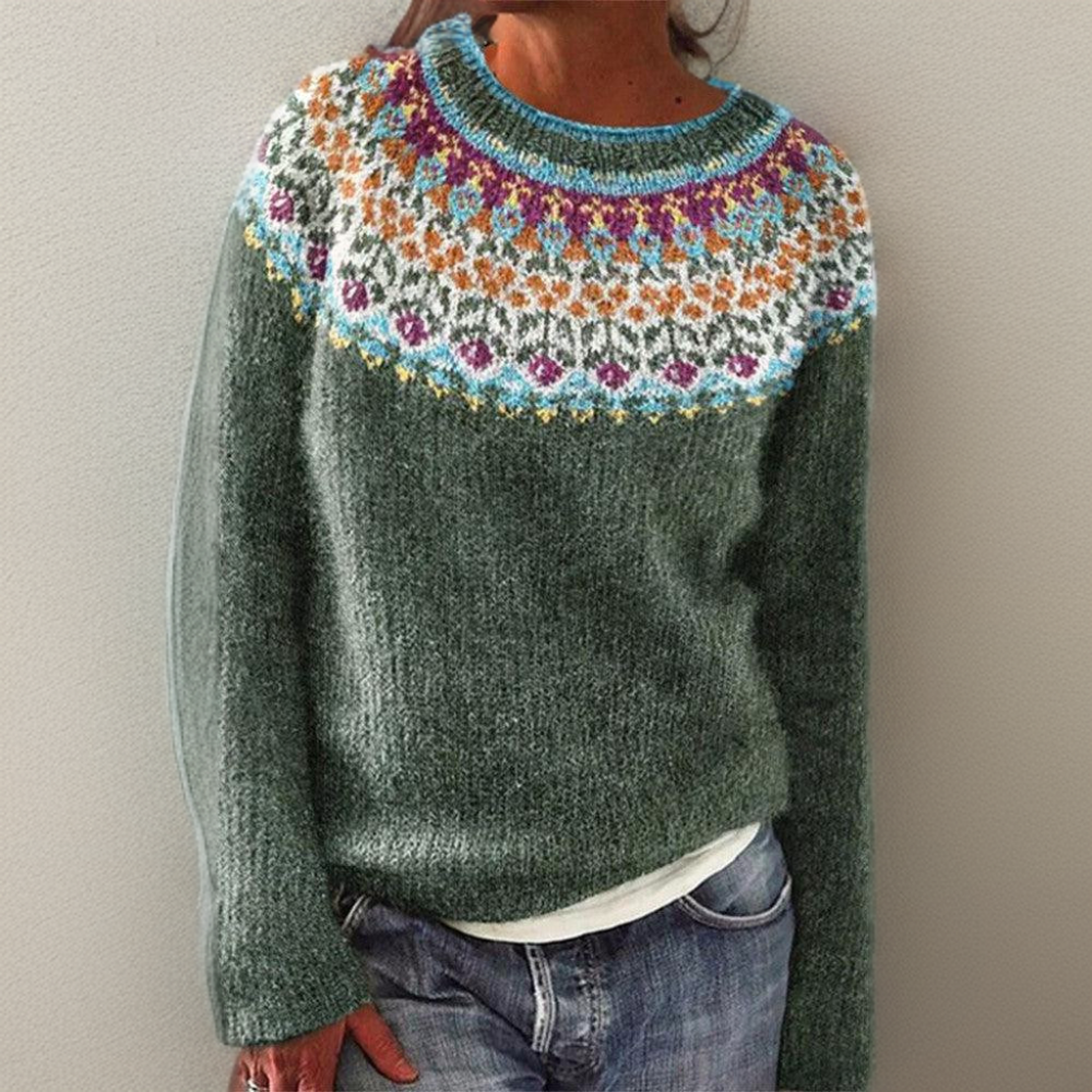 Jasmina | Vintage-Style Sweater with Floral Pattern