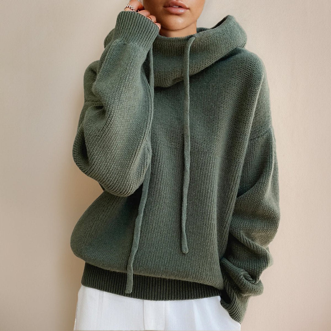 Elfriede | Oversize Strick-Turtleneck Sweater mit Kapuze