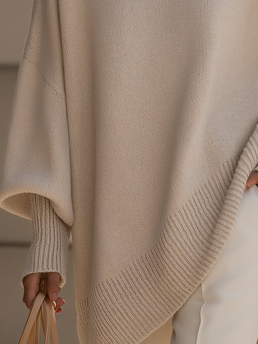 Hannah | Elegant Oversized Women's Knit Sweater with Batwing Sleeves