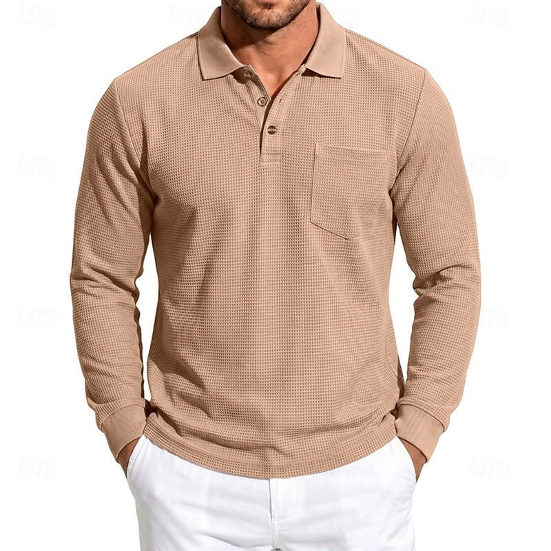 Quentin | Langärmliges Polo-Shirt mit Struktur