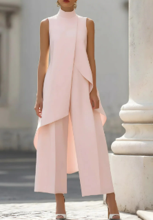 Annika | Asymmetrisches Zweiteiler-Set – Hoher Kragen für Damen