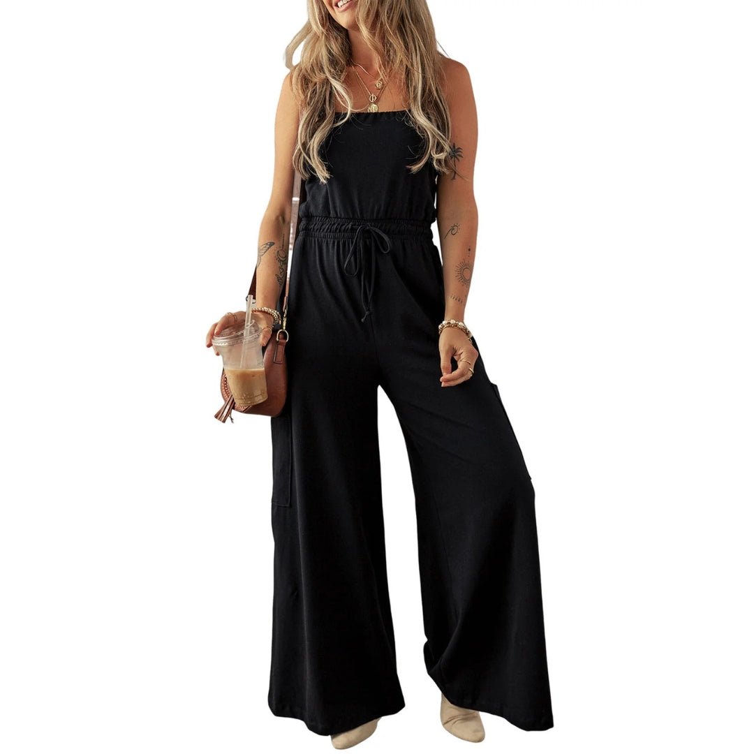 Ursula | Damen-Frühlings-Jumpsuit mit weitem Bein und Blumenmuster