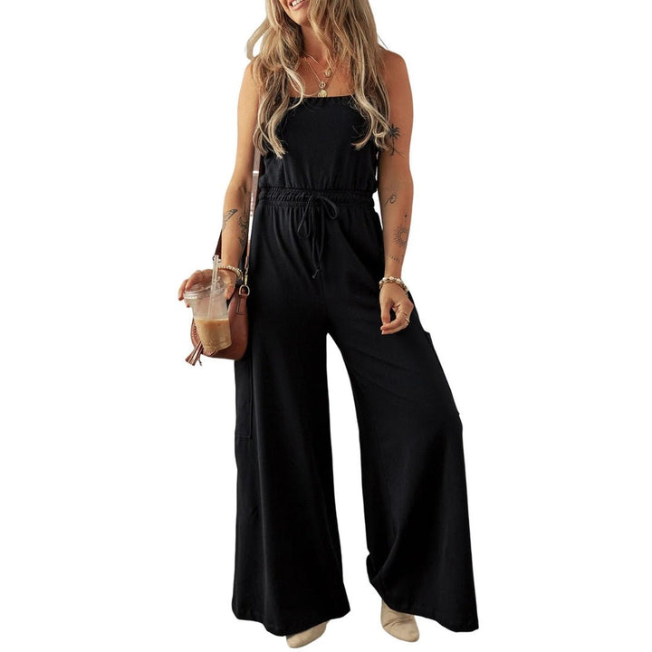 Ursula | Damen-Frühlings-Jumpsuit mit weitem Bein und Blumenmuster