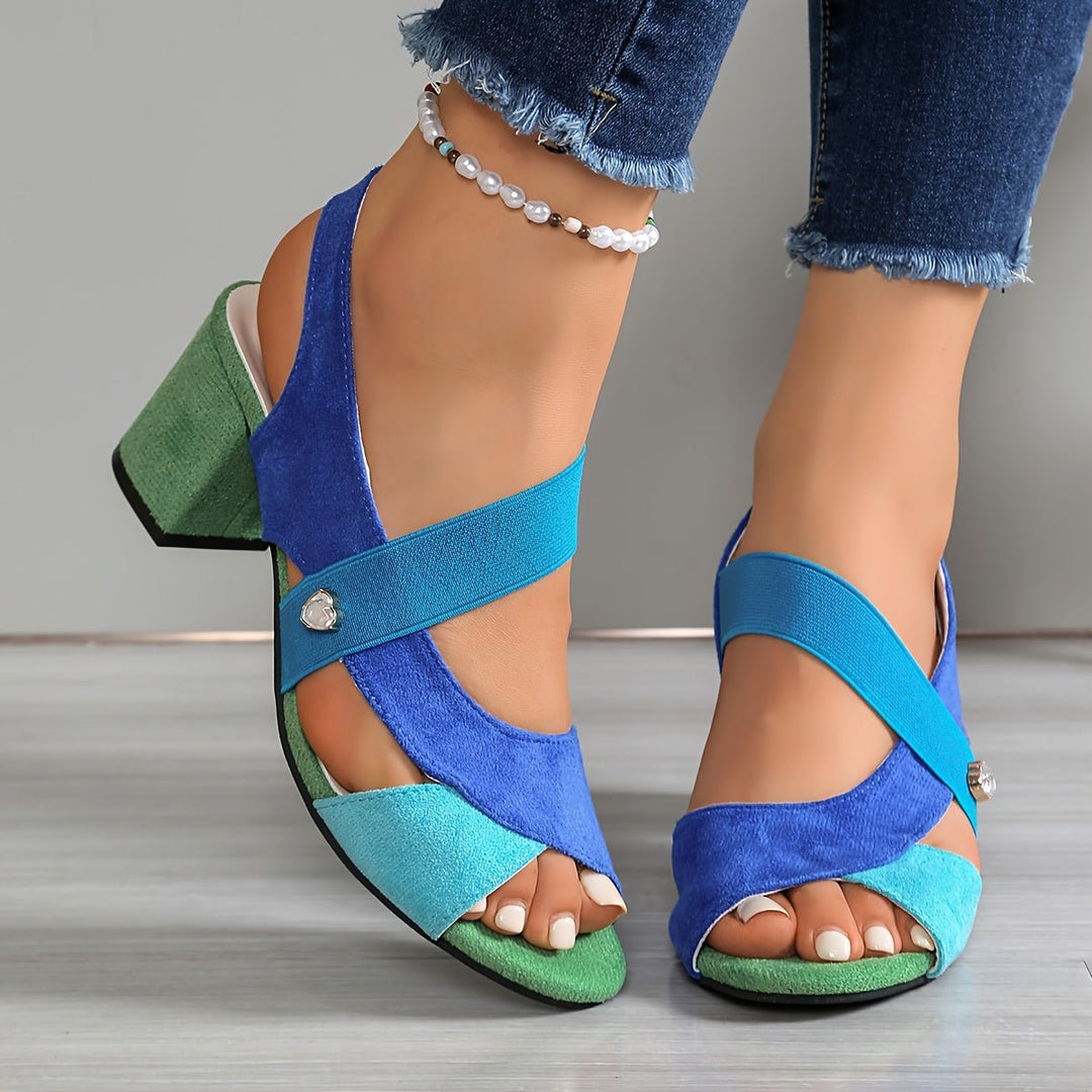 Kimberly | Orthopädische Blockabsatzschuhe – Elegante offene Zehen für Frauen