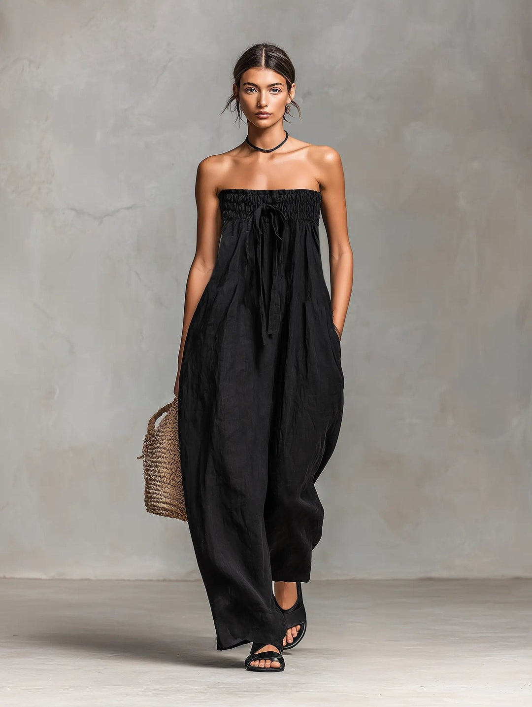 Hannah | Wide-Leg Jumpsuit – Trägerloser Stil für Damen