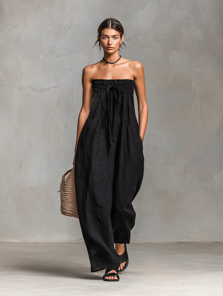 Hannah | Wide-Leg Jumpsuit – Trägerloser Stil für Damen