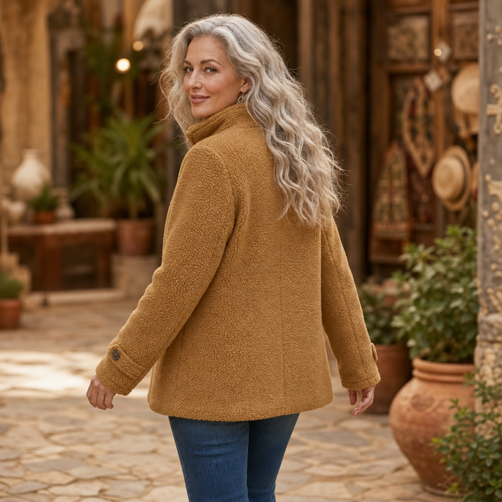 Velmora | Fleece-Look Jacke mit Stehkragen – Bequem und Warm für Frauen