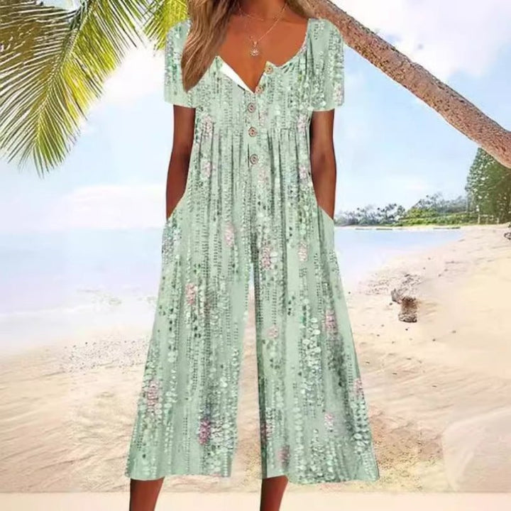 Leonie | Damen Culotte-Jumpsuit – Luftig mit Knopfleiste