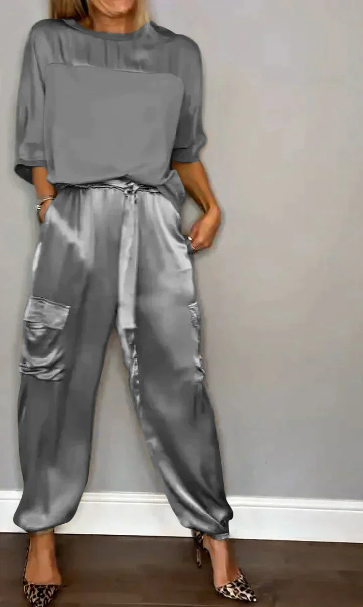 Kristin | Elegant and Luxurious Satin-Style Two-Piece Set