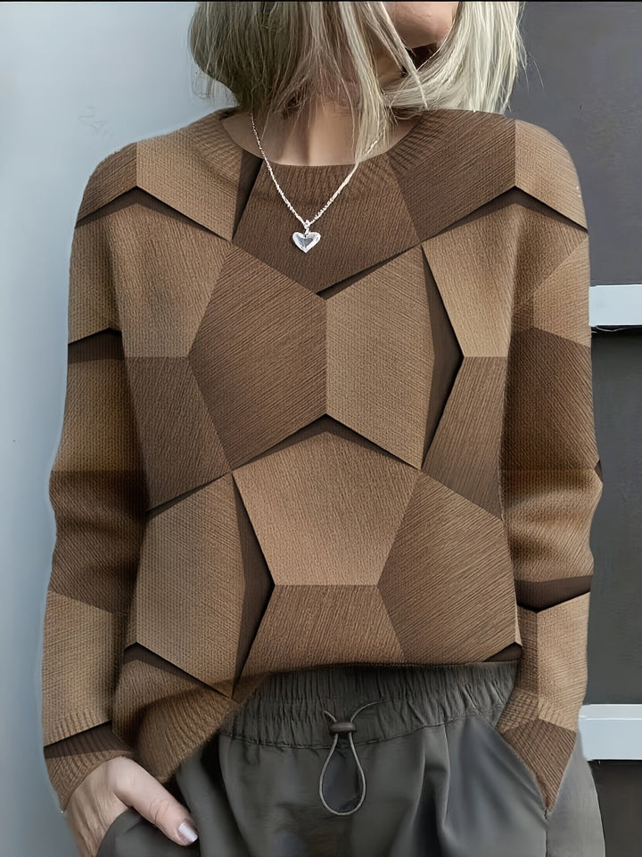 Sanae | Trendy Pullover – Geometrisches Muster für Damen