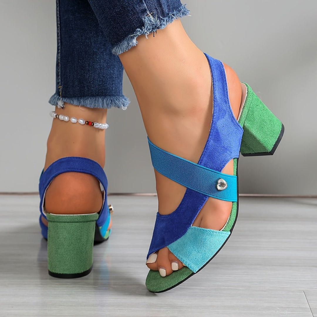 Kimberly | Orthopädische Blockabsatzschuhe – Elegante offene Zehen für Frauen