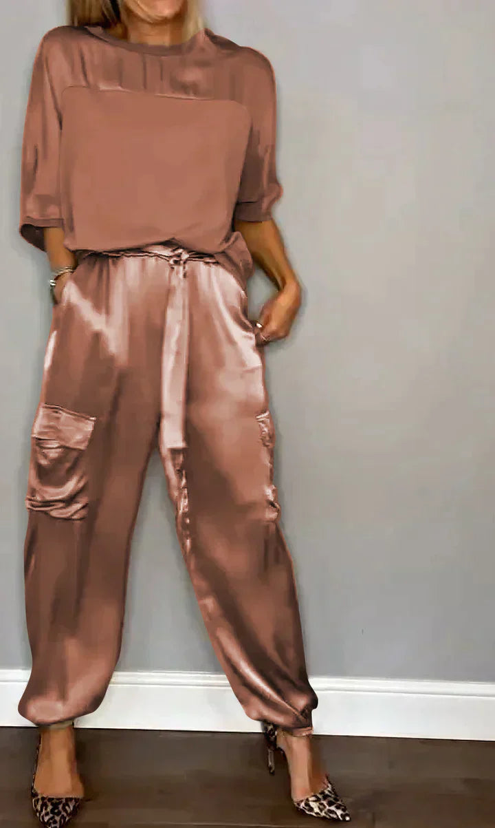Kristin | Elegant and Luxurious Satin-Style Two-Piece Set