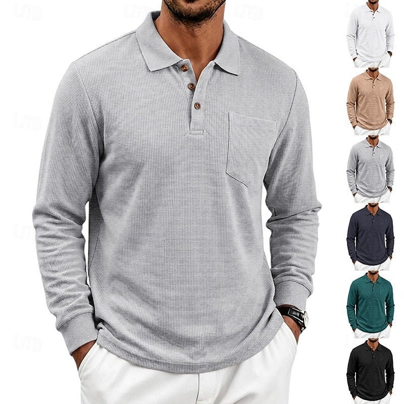 Quentin | Langärmliges Polo-Shirt mit Struktur