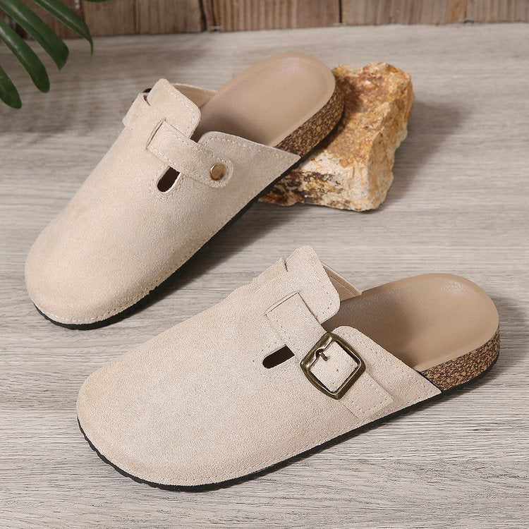Charlotte | Elegant and Stylish Suede Mules with Buckle