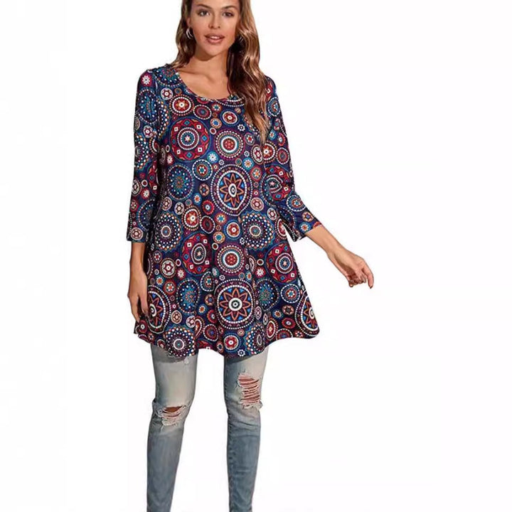 Vivienne | Mandala Tunic Top with an Elegant A-Line Silhouette