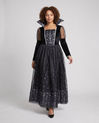 Elisa | Spitzen-Details Totenkopf-Muster Halloween-Kleid