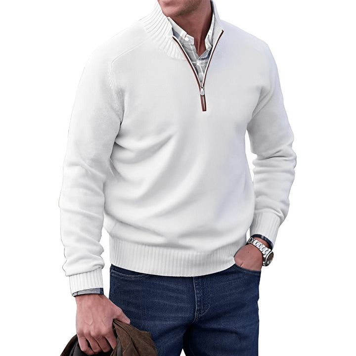 Elias | Strickpullover – Bequemer Regular-Fit mit Viertelreißverschluss für Herren