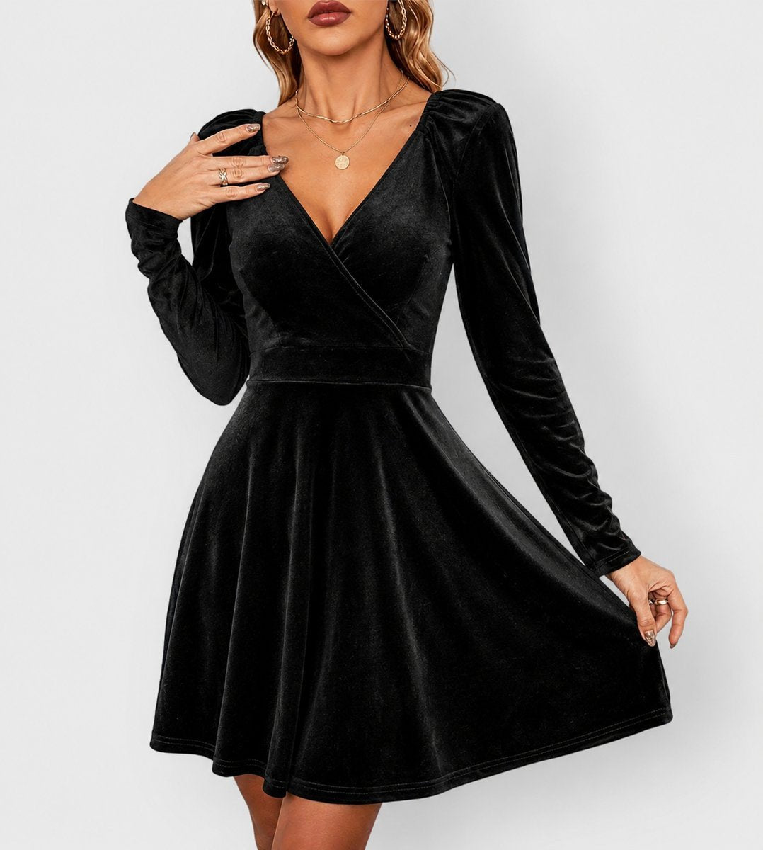 Mia | Samtkleid – Elegantes Festliches Skater-Design für Damen