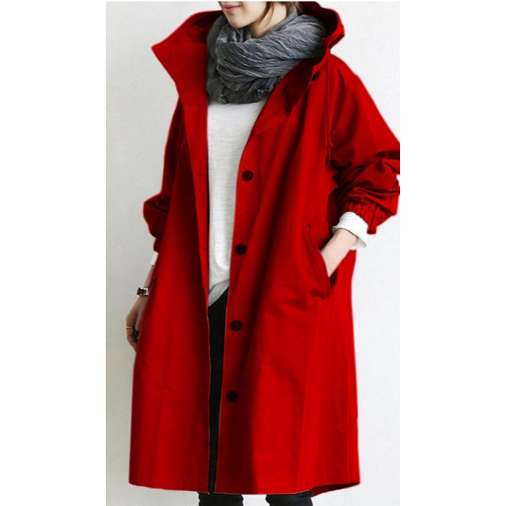 Valentina | Long Hooded Trench Coat for Style and Comfort
