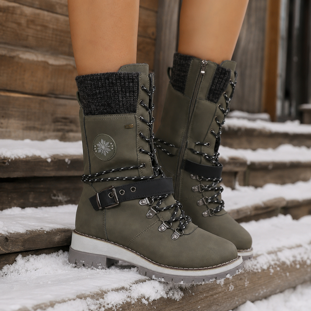 Snowlina | Kniehohe Winterstiefel – Verstellbare, Wärmeisolierte Ausführung