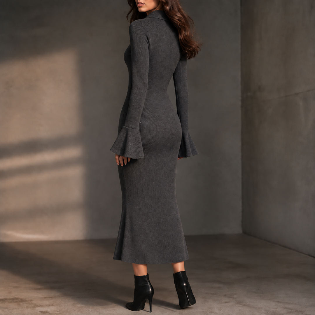 Selara | Fishtail Knit Midi Dress – Eleganter Look für Frauen