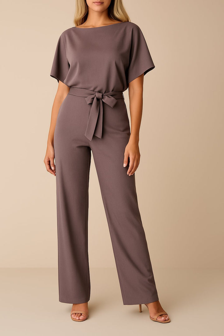 Greta | Weites-Bein Jumpsuit für Damen mit Bindegürtel