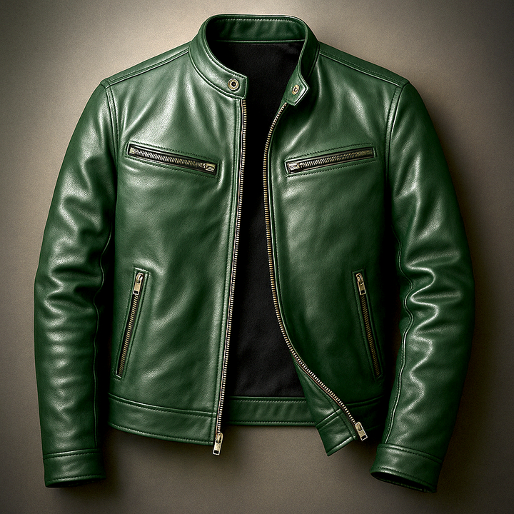 Adrian | Herren Lederjacke Schwarz Vintage Stil Strukturierte Passform 3
