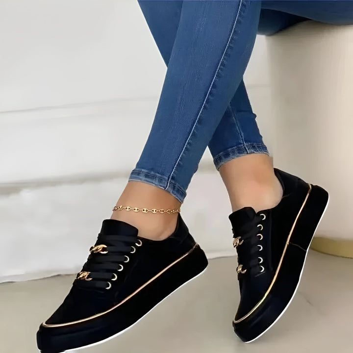 Alexja | Stilvolle, Orthopädische Damen Sneaker mit Goldenen Akzenten 5