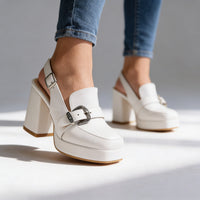 Anna | Slingback Platform Block Heel Loafer with Modern Elegance