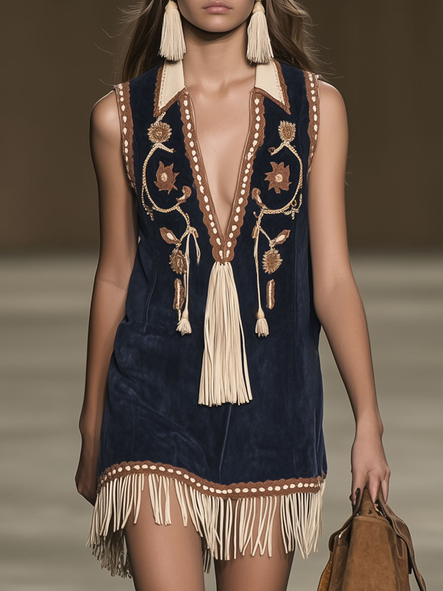 Amalia | Verspielt &amp; Elegant Damen Minikleid im Bohemian Stil 0