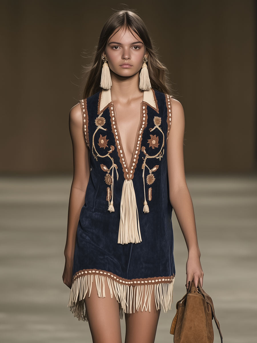 Amalia | Verspielt &amp; Elegant Damen Minikleid im Bohemian Stil 1