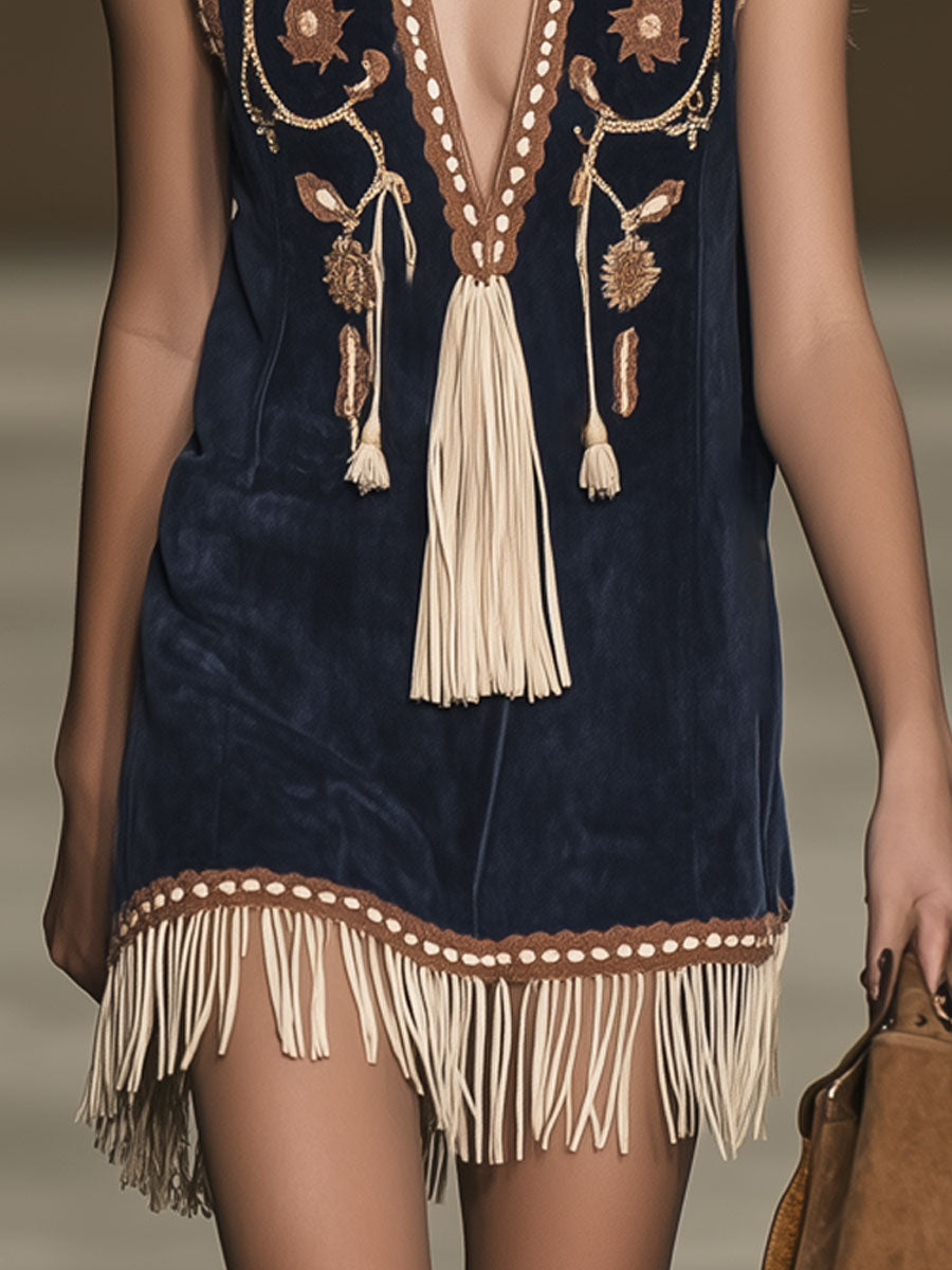 Amalia | Verspielt &amp; Elegant Damen Minikleid im Bohemian Stil 4
