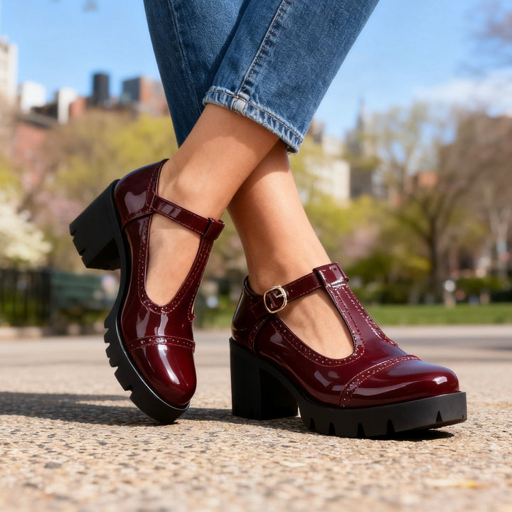 Amara | Mary Jane Schuhe Blockabsatz Elegant Vintage Stil 1