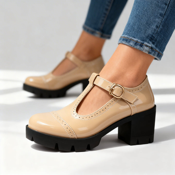 Amara | Mary Jane Schuhe Blockabsatz Elegant Vintage Stil 5
